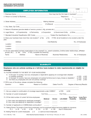Employer Participation Agreement Application