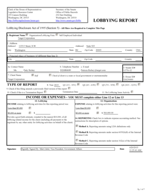 Lobbying Disclosure Act of 1995 Form