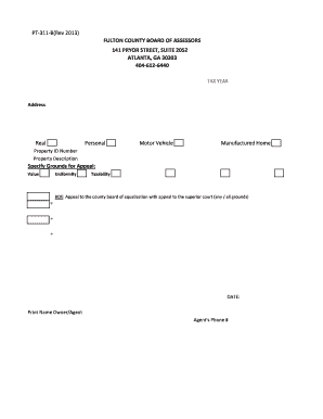 Georgia Property Tax Appeal Form