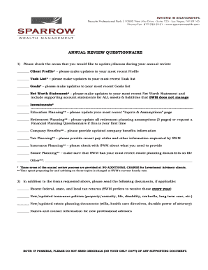 Annual Review Questionnaire