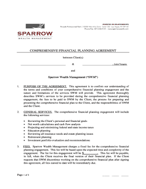 Comprehensive Financial Planning Agreement