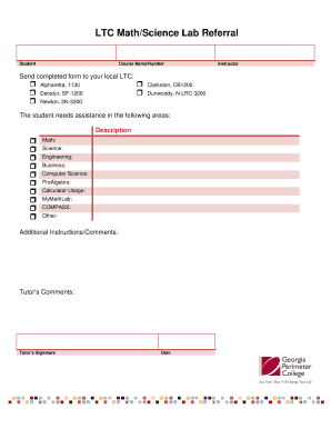 LTC Math/Science Lab Referral Form