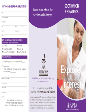 APTA Section on Pediatrics Membership Application