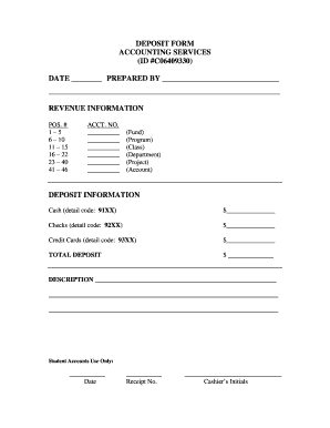 Deposit Form for Accounting Services