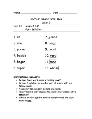 Second Grade Spelling Worksheet