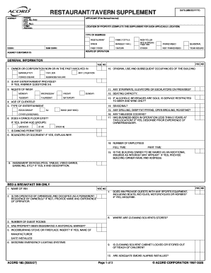 Restaurant Insurance Application Form