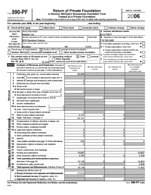 Form 990-PF Private Foundation Tax Return