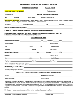 Patient Information Form