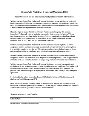 Patient Consent for PHI Disclosure