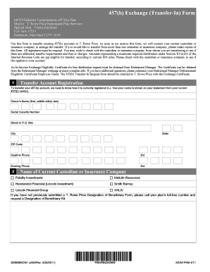 457(b) Exchange Transfer-In Form
