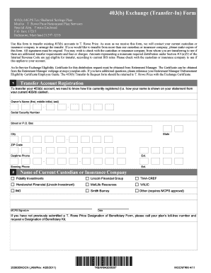 403(b) Exchange Transfer-In Form