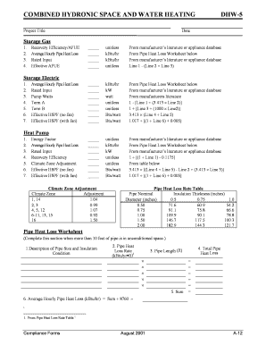DHW-5 Combined Hydronic Space and Water Heating Form