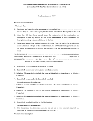 Condominium Declaration Amendment Form