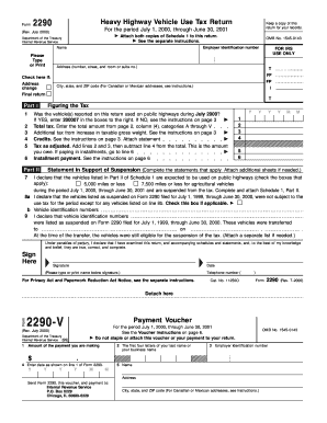 Form 2290 Heavy Highway Vehicle Use Tax Return