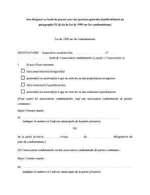 Acte désignant un fondé de pouvoir pour des questions générales