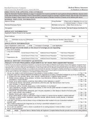 Standard Insurance Medical History Statement
