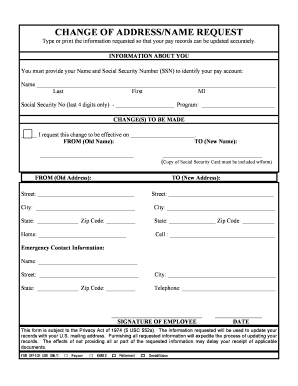 Change of Address/Name Request Form