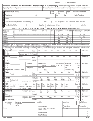 American Heritage Life Insurance Application