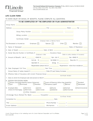 Lincoln Life Claim Form