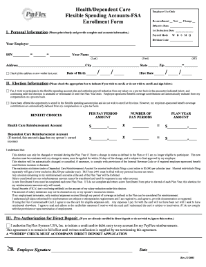 Flexible Spending Account Enrollment Form