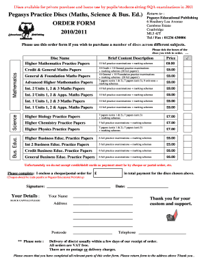 Pegasys Educational Publishing Order Form
