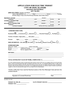 Application for Electric Permit