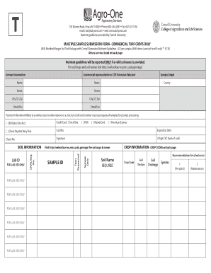 Commercial Turf Crop Soil Test Form