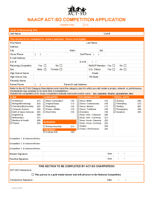 NAACP ACT-SO Competition Application