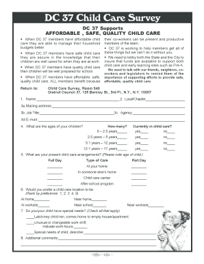 DC 37 Child Care Survey