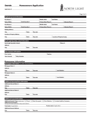 Homeowners Insurance Application