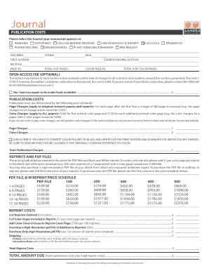 Journal Publication Costs Form