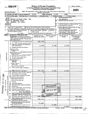 Form 990-PF 2005