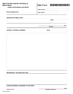 Consultation Request and Report Form