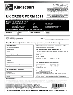 UK Educational Textbook Order Form