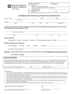 Authorization to Release Radiology Films