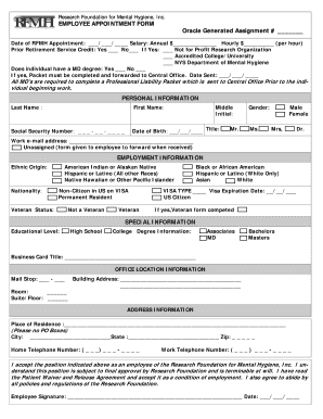 Employee Appointment Form