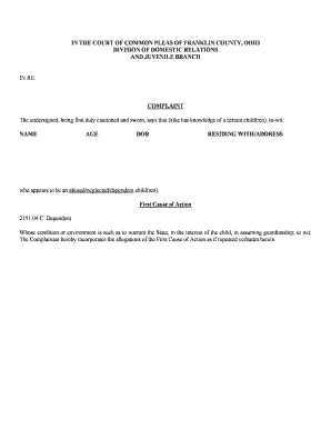 Ohio Child Abuse Neglect Complaint Form