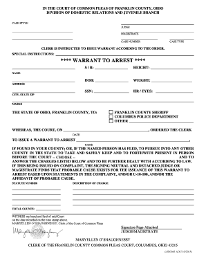 Warrant to Arrest