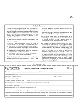 Ohio Employee Withholding Exemption Certificate