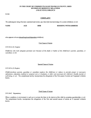 Child Abuse Neglect Complaint Form