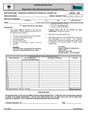 Dependent Care Reimbursement Voucher Form