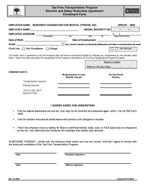Tax-Free Transportation Program Election Form