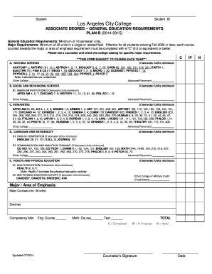 Associate Degree Graduation Requirements