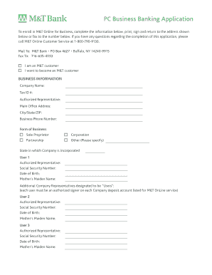 M&T Business Banking Application