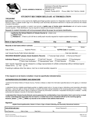 Student Records Release Authorization