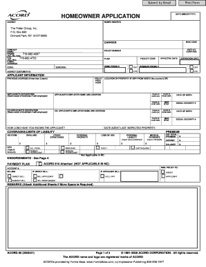 Homeowner Insurance Application Form