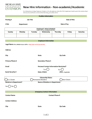New Hire Information Form