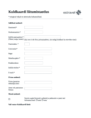 Kuldkaardi Liitumistaotlus