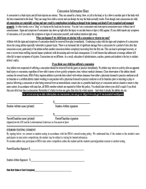 Concussion Information Sheet and Consent Form