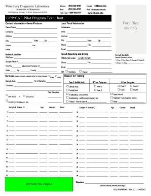 OPP/CAE Pilot Program Test Chart